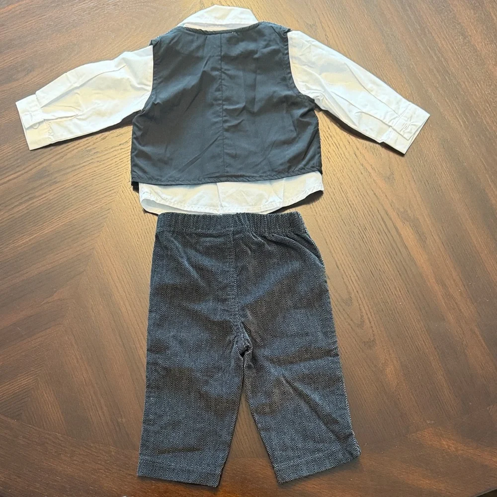 Baby Boy 3 Pc Dress Outfit Vest Shirt Pants Set 6M Wedding Formal